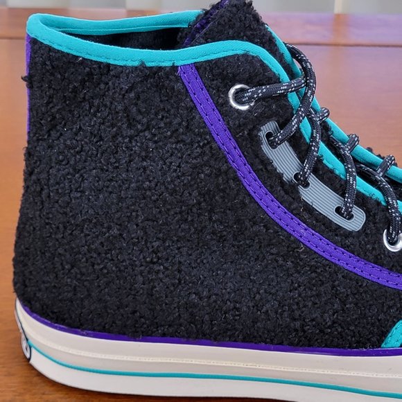 Converse Mens Chuck 70 Hi "Retro Sherpa" 169784C Black/Court Purple/Egret Size 9 - Picture 8 of 13